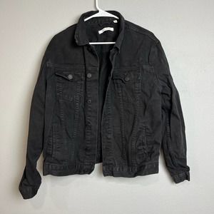 Pacsun black denim button up jacket large